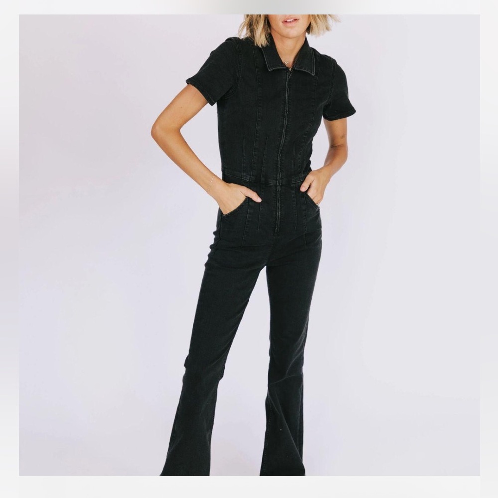 We the free black flare jumpsuit